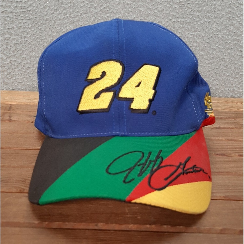 Vintage Nascar Hat Adult Multicolor Colorblock Snapback‎ Cap Jeff Gordon 1990s